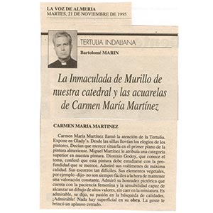 3- Recorte de prensa de acuarellista Carmen María Martínez