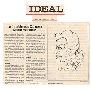 5- Recorte de prensa de acuarellista Carmen María Martínez