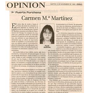 6- Recorte de prensa de acuarellista Carmen María Martínez