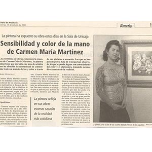 7- Recorte de prensa de acuarellista Carmen María Martínez