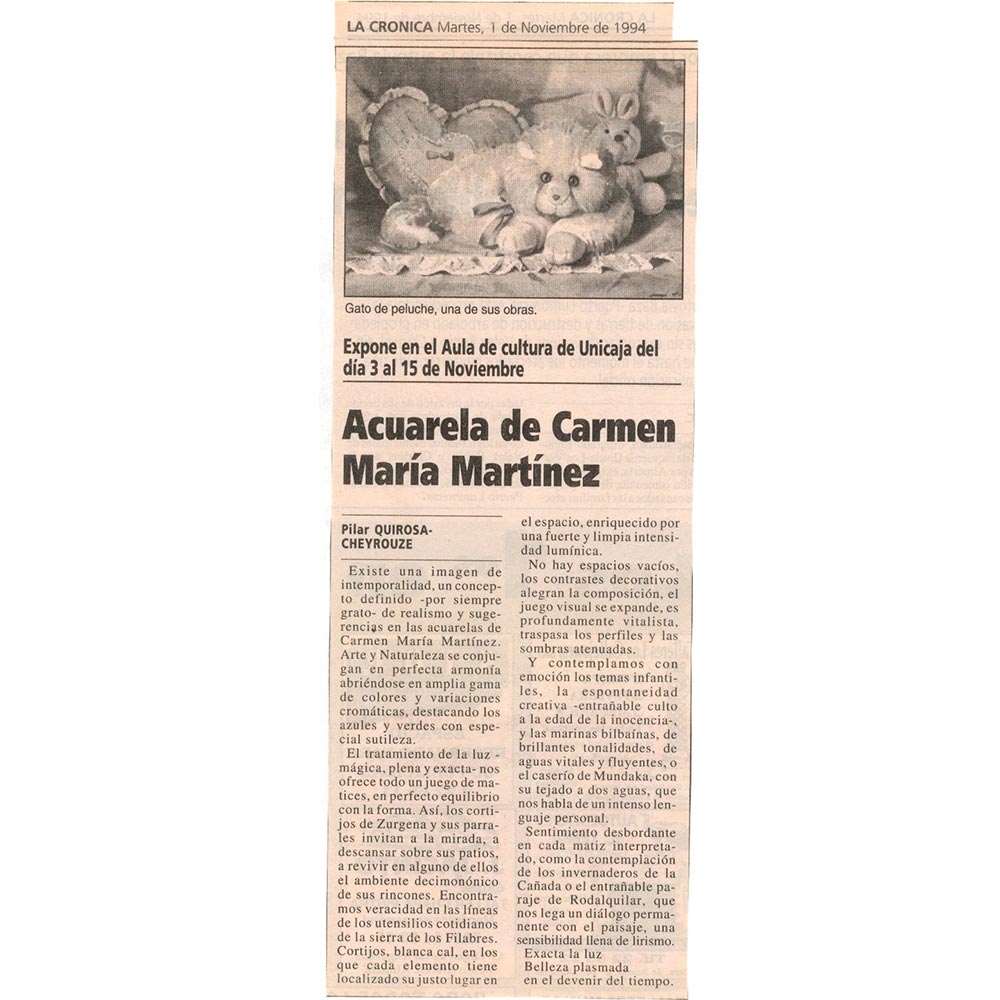 1-Prensa de la acuarelista Carmen María Martínez