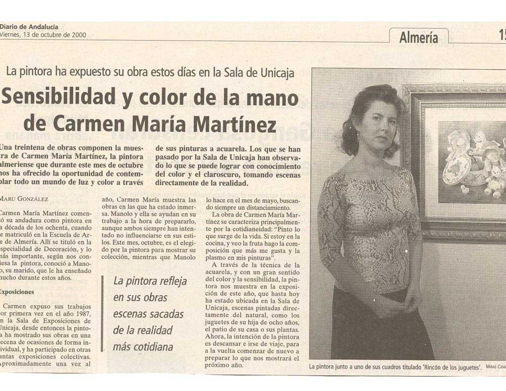 7- Prensa de la acuarelista Carmen María Martínez por Maru Gonzalez